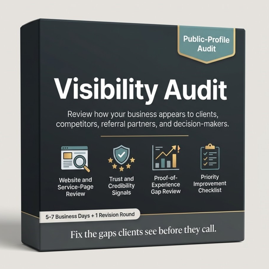 Visibility Audit product package